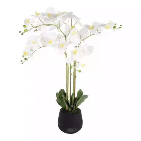 Kunstplant orchidee wit - 5 tak h90cm