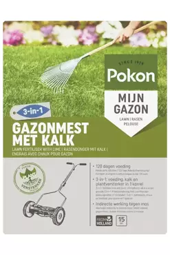 Pokon Gazonmest + kalk 3-in1 / 15m2 - afbeelding 1
