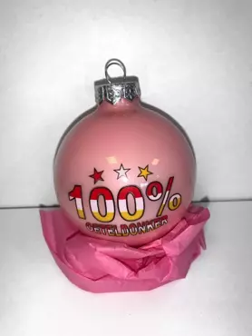 Kerstbal glas 8 cm 100% Oeteldonker | Roze - afbeelding 1