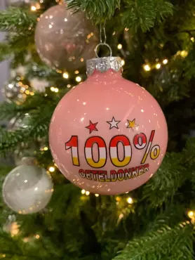 Kerstbal glas 8 cm 100% Oeteldonker | Roze - afbeelding 2