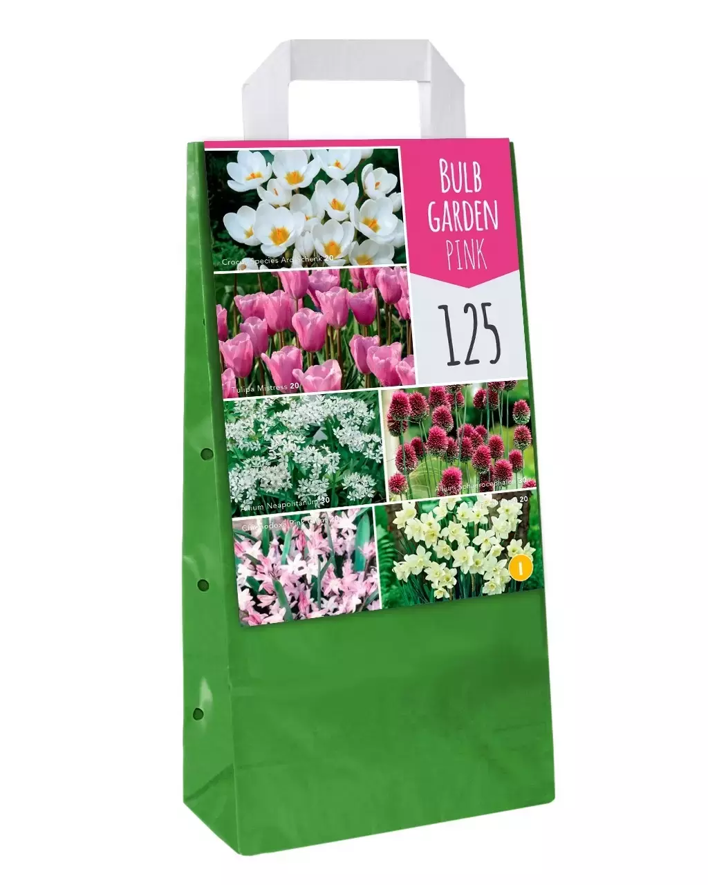 X 1 Tas met 125 bollen Bulb Garden Pink