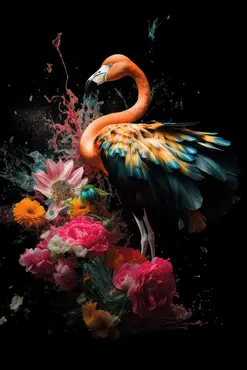 Alexsar Art schilderij Deco panel  flamingo 70x50cm - afbeelding 1