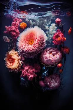 Alexsar Art schilderij Glas art bloemen magenta 150x100cm