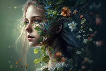 Alexsar Art schilderij Glas art natuur dame 150x100cm