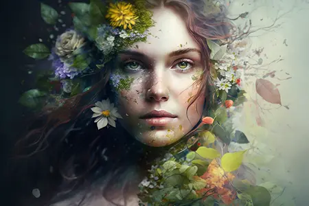 Alexsar Art schilderij Glas art natuur vrouw 150x100cm