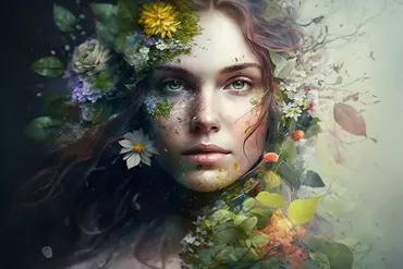 Alexsar Art schilderij Glas art natuur vrouw 150x100cm