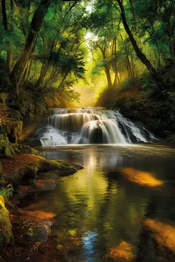 Alexsar Art Tuinschilderij bos rivier 50x70cm - afbeelding 1