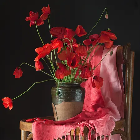 Alexsar Art Tuinschilderij rode bloemen 70x70cm