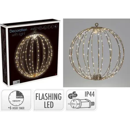 BAL 30CM 192LED FLASHING TAUPE