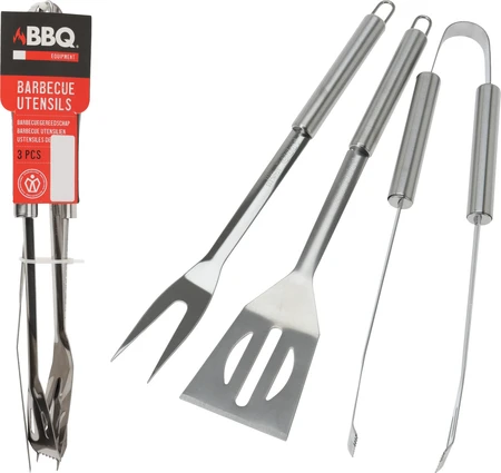 BBQ GEREEDSCHAPSET 3DLG RVS - afbeelding 1