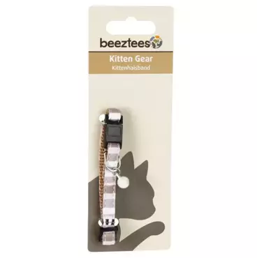 Beeztees Kittenbandje Joy Beige 14-23cm 8mm - afbeelding 1