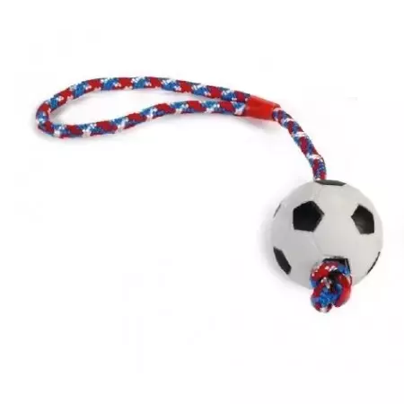 Beeztees rubber sponzenbal koord L30cm