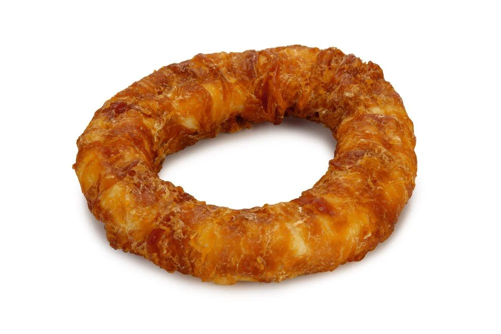 Beeztees Runderhuid ring met kip 1x 19cm