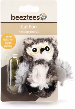 Beeztees Uil - Kattenspeelgoed - Incl. Catnipballen - 9,5 cm