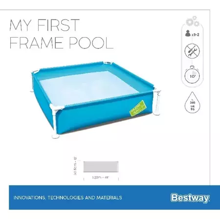 Bestway kinderzwembad My first frame pool rechthoek 122cm