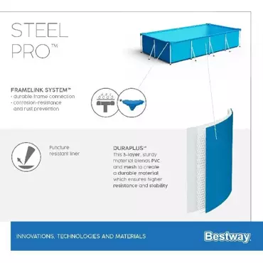 Bestway Zwembad rechthoek steel pro L259 x B170 x H61cm