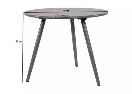 Bijzet Tuintafel Rond Ø45cm - Blueberry Grijs afmetingen