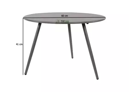 Bijzet Tuintafel Rond Ø60cm - Blueberry Grijs afmeting