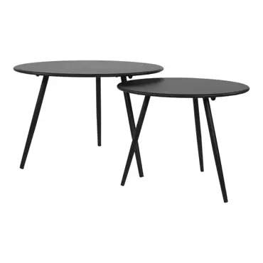 Bijzet Tuintafel Rond Ø45cm - Zwart twee tafels