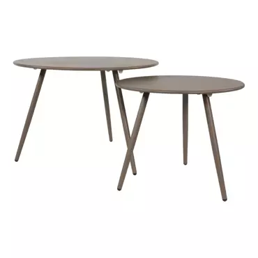 Bijzet Tuintafel Rond Ø60cm - Taupe set twee tafels