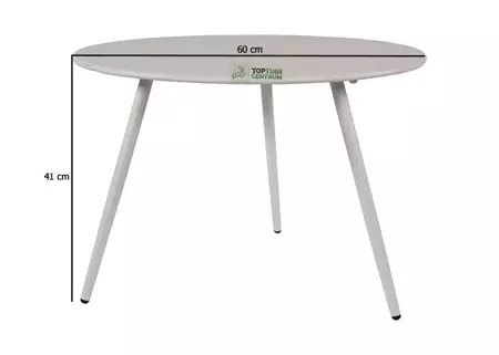 Bijzet Tuintafel Rond Ø60cm - Wit afmeting