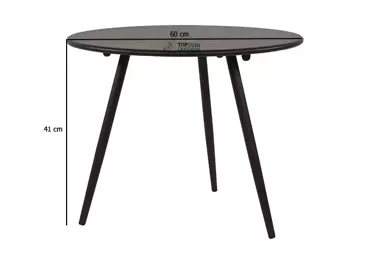 Bijzet Tuintafel Rond Ø60cm - Zwart afmetingen