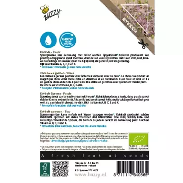 Bio Knip & Eet, Sprouting Koolrabi blauw - afbeelding 2