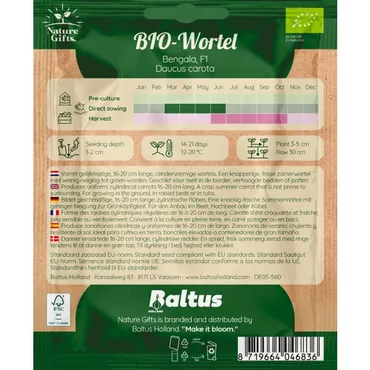 Bio wortel nantaise f1 per 9m - afbeelding 2