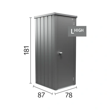 Biohort terraskast Julia L HIGH kwartsgrijs metallic formaat