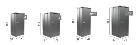 Biohort terraskast Julia L zilver metallic maten