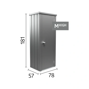 Biohort terraskast Julia M HIGH donkergrijs metallic formaat