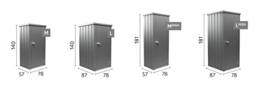 Biohort terraskast Julia M zilver metallic maten