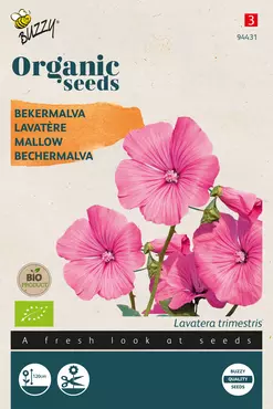 Biologische Lavatera, Bekermalva rose/rood - afbeelding 1