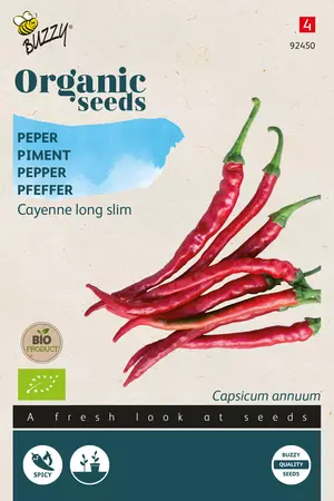 Biologische Peper Cayenne long slim - afbeelding 1