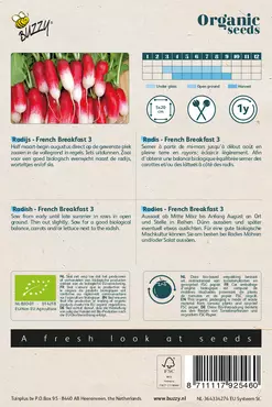 Biologische Radijs French Breakfast 3 - afbeelding 2