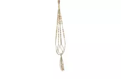 Bloempothanger touw l95cm bruin - afbeelding 1