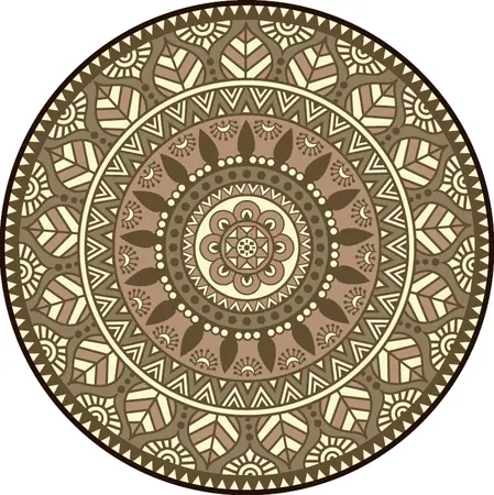 Blommie's lifestyle Buitenkleed rond d180cm bruin