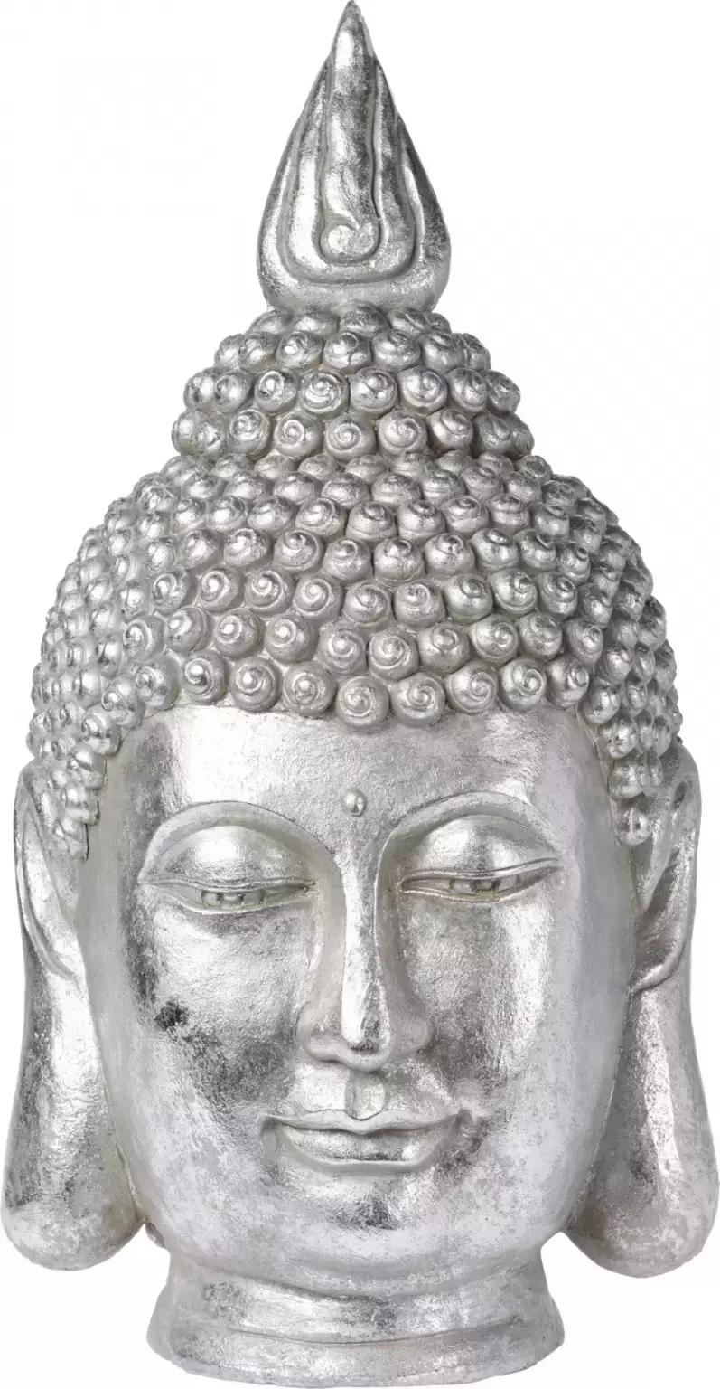 Nederigheid Ziektecijfers Implementeren Boeddha hoofd zilver 53cm - Top Tuincentrum
