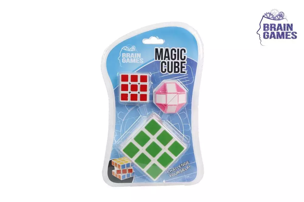 Brain Games Kubus Magic Cube Groen/rood/roze 3-delig