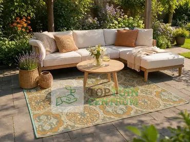 Buitenkleed 120x180cm groen/bruin/oranje