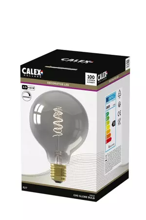 Calex Globe Led Lamp Glassfiber 4W dimbaar Ø95 mm - Grijs - afbeelding 3