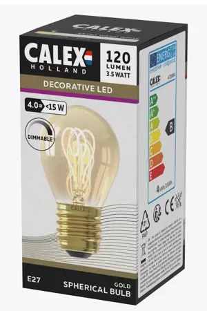 Calex Kogel Led Lamp Glassfibre 4W dimbaar - Goud - afbeelding 3