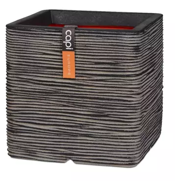 Capi Pot Vierkant Rib NL 30x30 cm - Antraciet - afbeelding 1