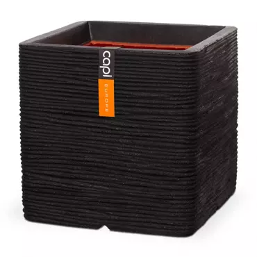 Capi pot Vierkant Rib NL 50x50 cm - Zwart - afbeelding 1