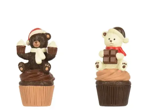 Cupcakes met beer polyresin 7.50x7x12cm - assortiment
