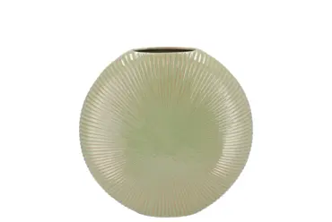 Daan Kromhout Jada Pistache Active Glaze Oval Vase 23X7CM - afbeelding 1