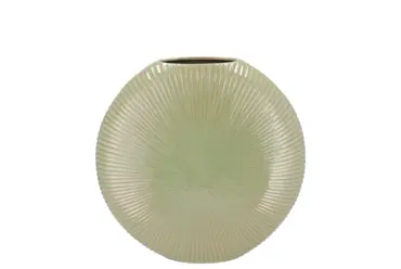 Daan Kromhout Jada Pistache Active Glaze Oval Vase 23X7CM - afbeelding 2
