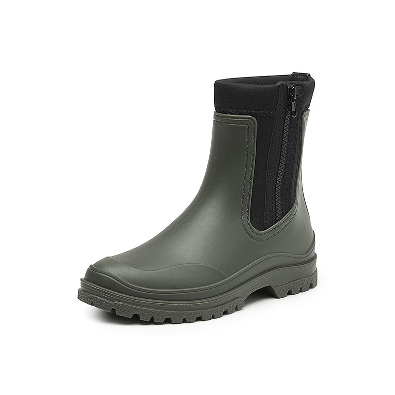 Gevavi Boots - Jill dameslaars pvc/neopreen met rits groen