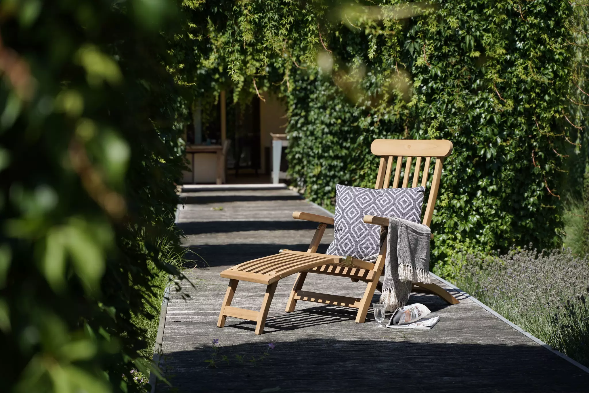 Deckchair Teak verstelbaar - Tuincentrum