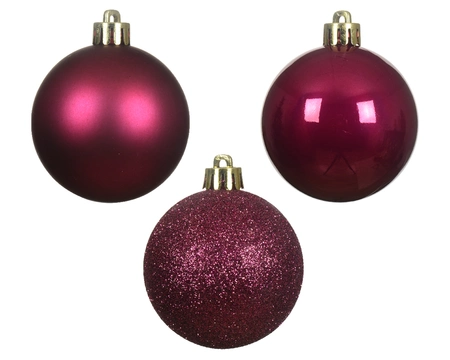 Decoris kerstbal set plastic | 10 stuks | 6 centimeter | granaatappel - afbeelding 2
